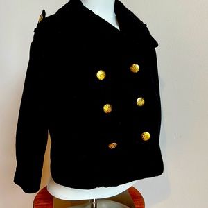 Wool blend military style pea coat